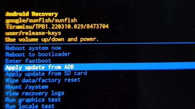 adb నుండి నవీకరణను వర్తింపజేయండి